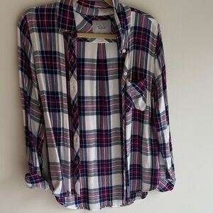 Rails Plaid Button Down Shirt - Blue, Purple, White